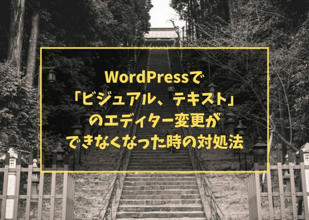 WordPressで「ビジュアル、テキスト」のエディター変更ができなくなった時の対処法