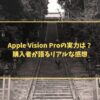 Apple Vision Proの実力は?購入者が語るリアルな感想